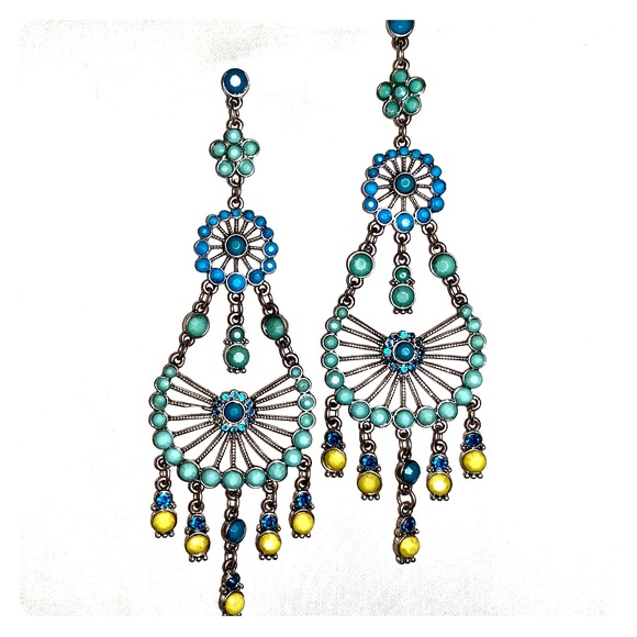Boho Statement Chandelier Earrings - Picture 1 of 2